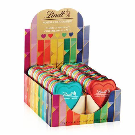 Cuore di cioccolato 24g Lindt (colori assortiti)